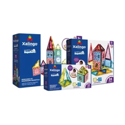 Brinquedo Infantil Brincando de Engenheiro (Escolha o modelo) Blocos de Montar Magnéticos Xalingo