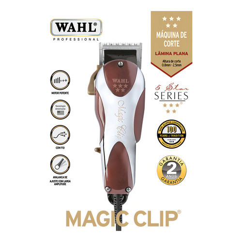 Wahl Magic Clip Maquina De Corte Com Fio 127v Vermelho 110v