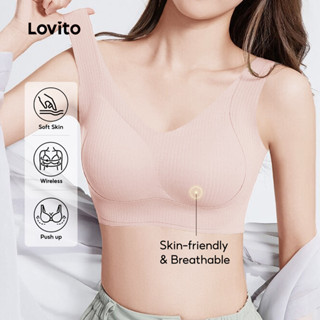 Lovito Soutien-gorge Básico Sexy Macio e Confortável para Todas As Estações Rosa para mulheres LNE107X034 em Oferta na Shopee
