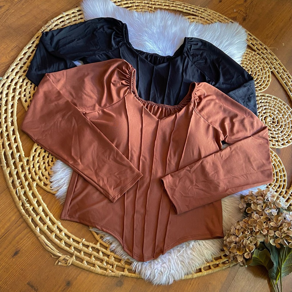 Blusa cropped feminino manga longa plus GG suplex 46 a 50 bico em Oferta na Shopee