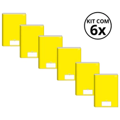 Kit Com 6 Caderno Brochura 96 Fls Pautado Capa Dura - Stiff KITS:KIT 07