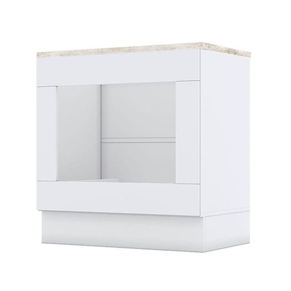 Balcão Forno De Embutir Americana Branco Com Tampo Para Cooktop Calcare – Henn