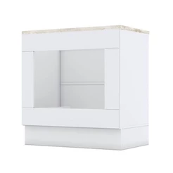 Balcão Forno De Embutir Americana Branco Com Tampo Para Cooktop Calcare – Henn