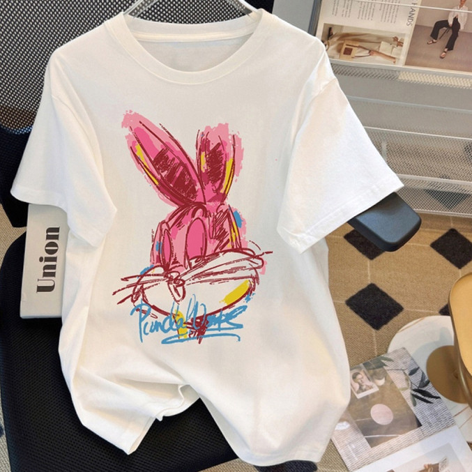 Camiseta Premium em Algodão Puro Camiseta Camisetão Oversized de luxo Larga Feminina  Confortável 100% Algodão