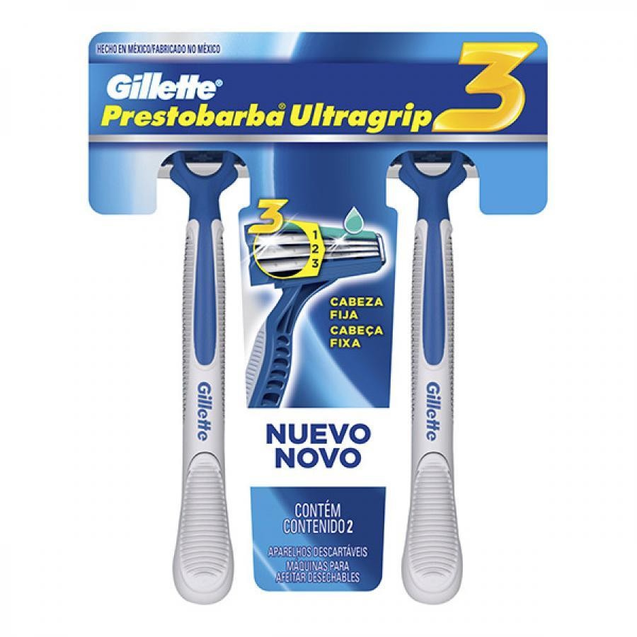Aparelho Gillette Prestobarba UltraGrip 3 c/2un em Oferta na Shopee
