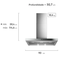 Coifa de Parede Electrolux 90cm Inox Home Pro CE9HP