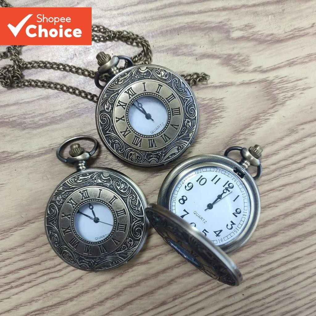 Relógio De Bolso Com Design Em Escala Dupla De Numeral Romano Vintage Elegância Atemporal