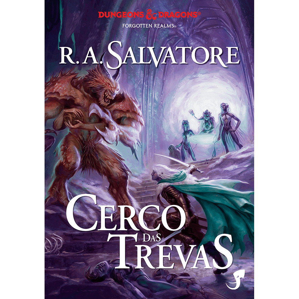 Capa do livro Livro - A Lenda de Drizzt Vol. 9 - Cerco das Trevas - por R.A. Salvatore - Editora Jambô