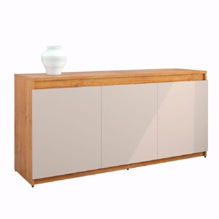 Balcão Buffet Aparador 3 Portas Linux Viero Madeirado Off White em Oferta na Shopee