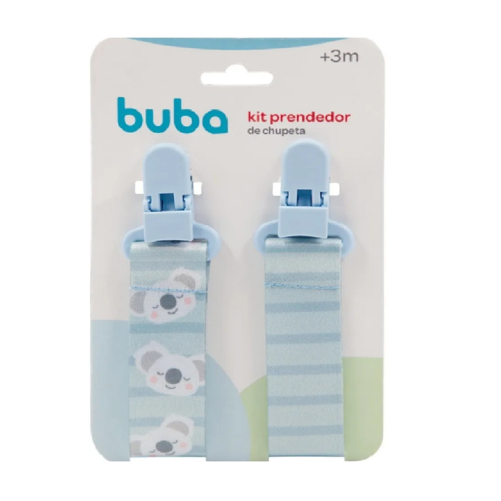 Kit com 2 prendedores de Chupeta Coala Azul 14497 - Buba em Oferta na Shopee