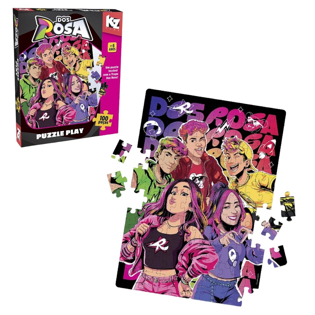 Quebra Cabeça Puzzle Play Tropa Dos Rosa 100 Peças 1329 - Elka em Oferta na Shopee