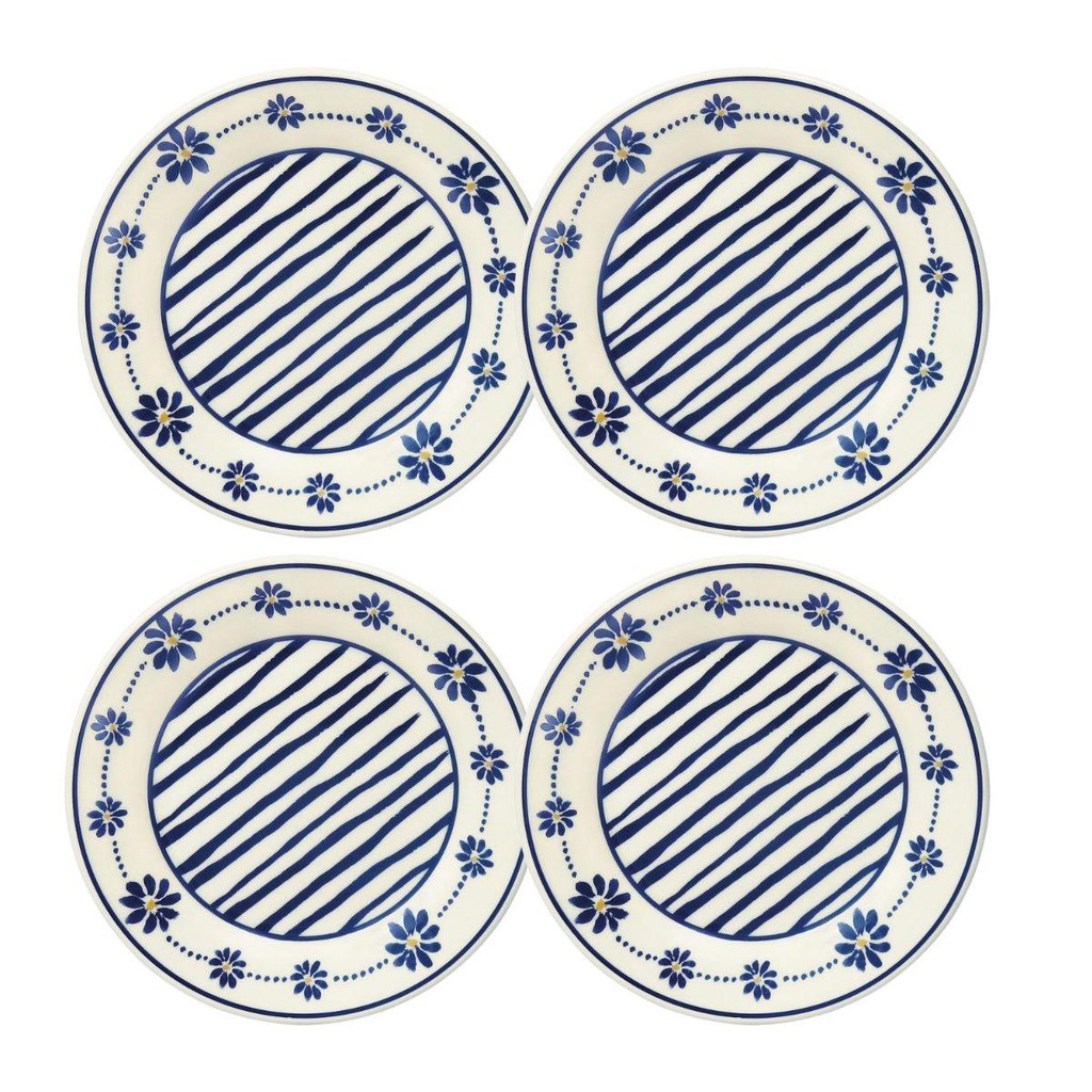 Jogo de 4 Pratos Sobremesa 18 cm Donna Margaridas em Oferta na Shopee