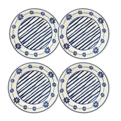 Jogo de 4 Pratos Sobremesa 18 cm Donna Margaridas