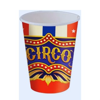 Copo de Papel - Circo - 200ml - 7x8cm - 8 unidades - Rizzo em Oferta na Shopee
