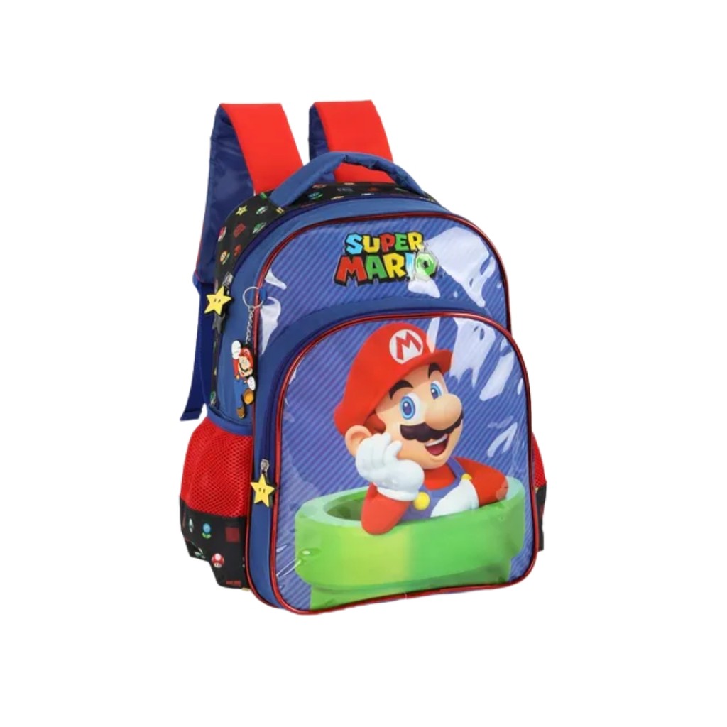 Mochila Costas Super Mario Bros Passeio Meninos Escolar