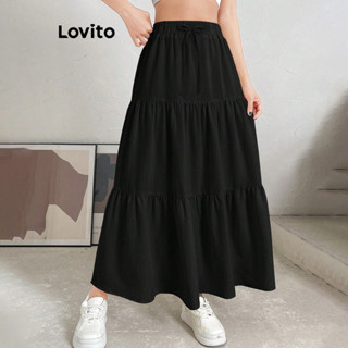 (Trendy) Lovito Saia casual de estrutura simples para mulheres L118ED149 em Oferta na Shopee