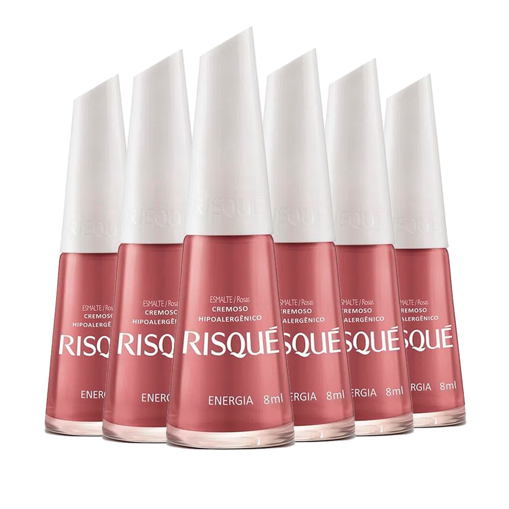 Kit Esmalte Risqué Cremoso Energia 8ml - 6 unidades - Beauty
