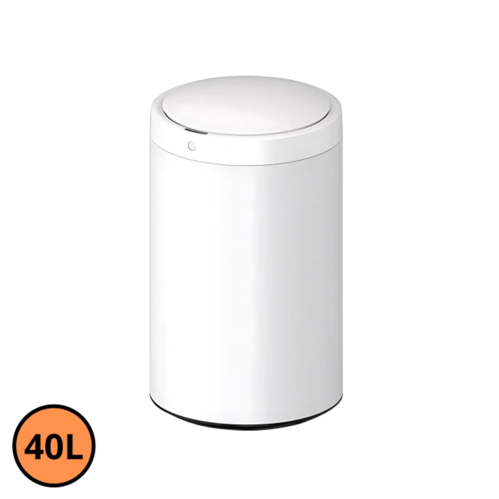 Lixeira Automática Sensor 40 L Em Aço Inox Branca Preta Moderna Prática Banheiro Cozinha Escritório.