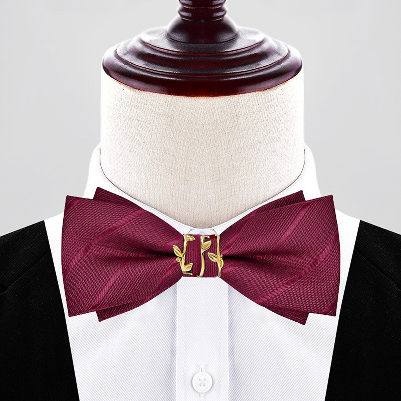 Detalhes do Gravata borboleta masculina borgonha noivo casamento conectando rico padrinhos laço preto personalidade versão coreana m