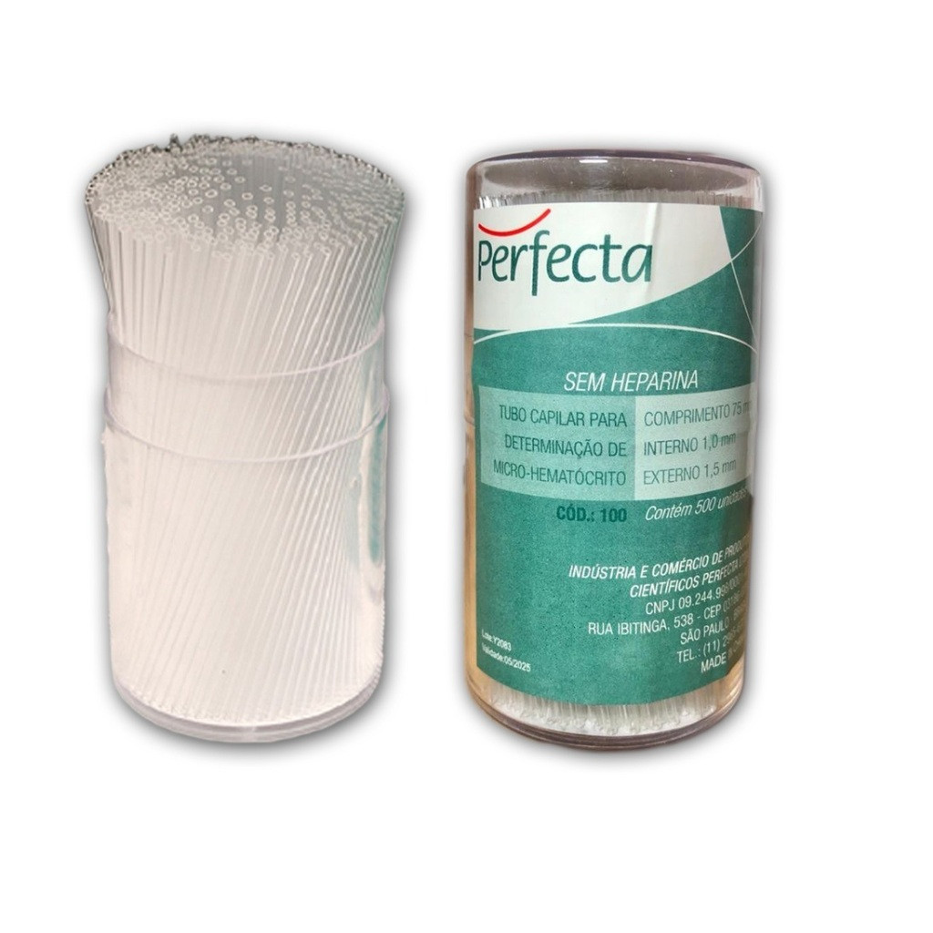 Tubo Capilar Para Micro-hematócrito Sem Heparina 500un