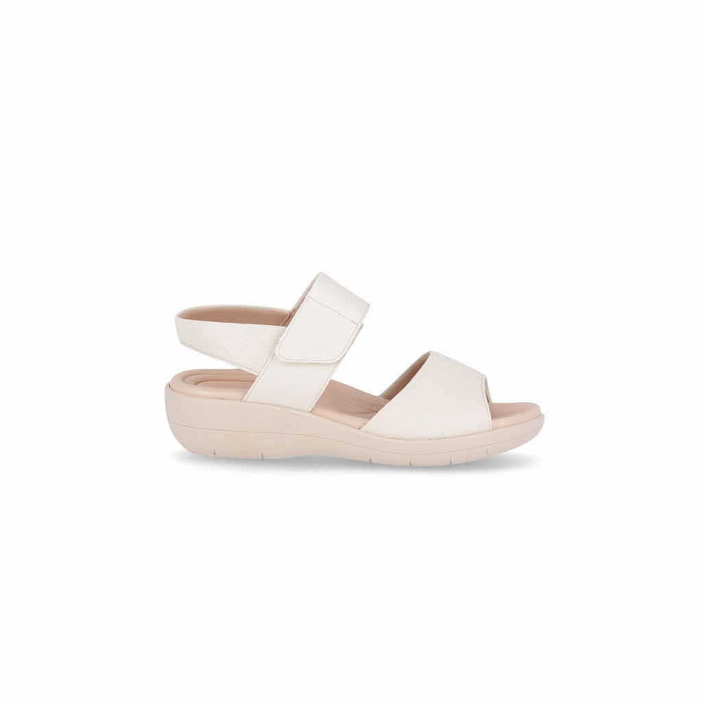 Sandália Fascite Anabela Médio Off White - Women Shoes