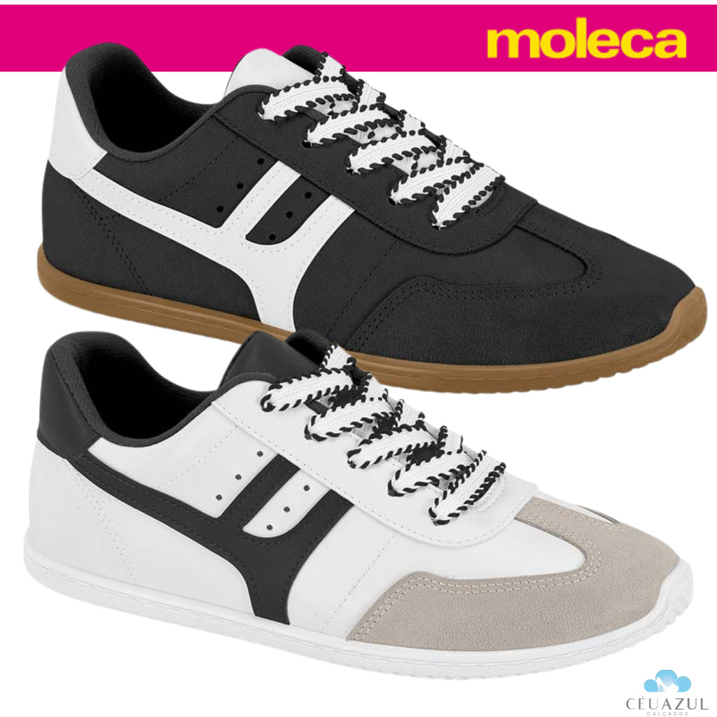 Tênis Feminino Moleca Casual Detalhe Cadarço Estilo Conforto Retrô em Oferta na Shopee
