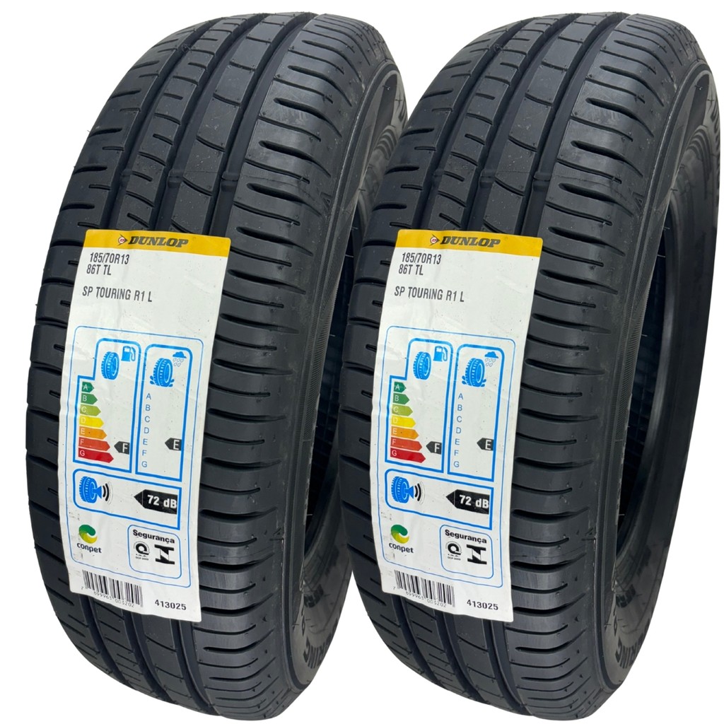 KIT 02 PNEUS DUNLOP 185/70R13 86T SP TOURING R1L em Oferta na Shopee