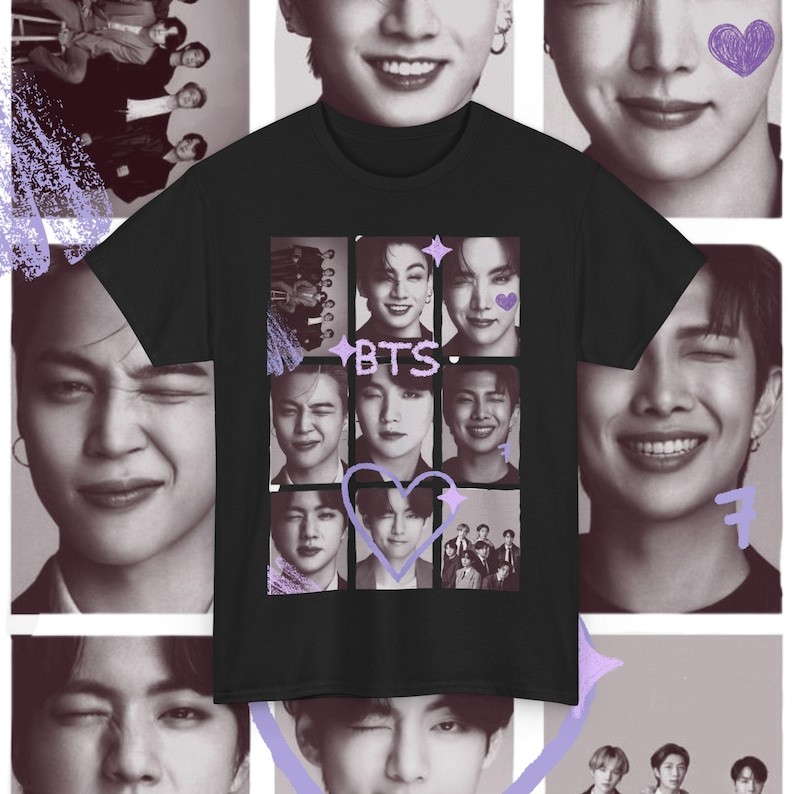 Camiseta T-shirt Oversized Camiseta Masculina e Feminina BTS Wink Collage Unisex Algodão Premium Streetwear Envio Imedia