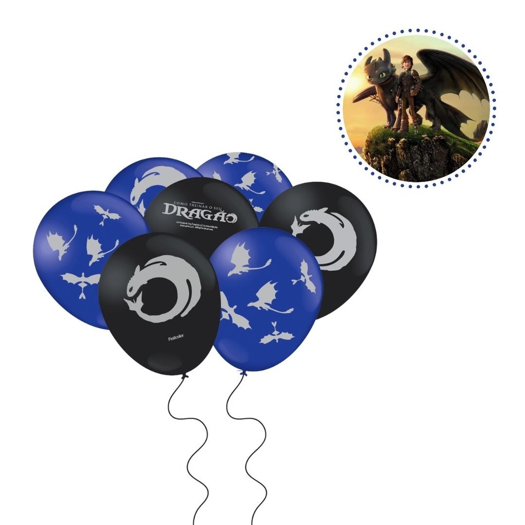 25~125 BALÃO BEXIGA FESTA COMO TREINAR SEU DRAGÃO n°9 FESTCOLOR em Oferta na Shopee