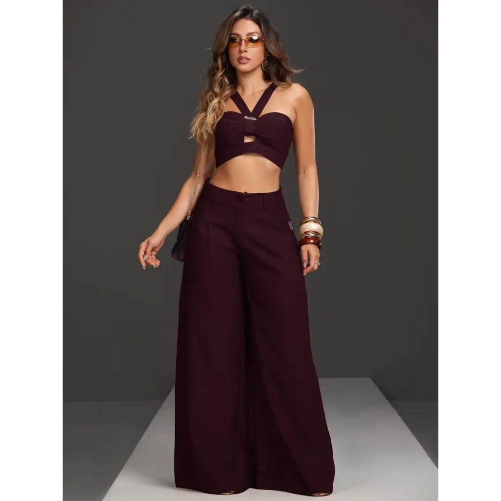 Conjunto Calça Pantalona e Top Empório Pit Bull Ref. 89739