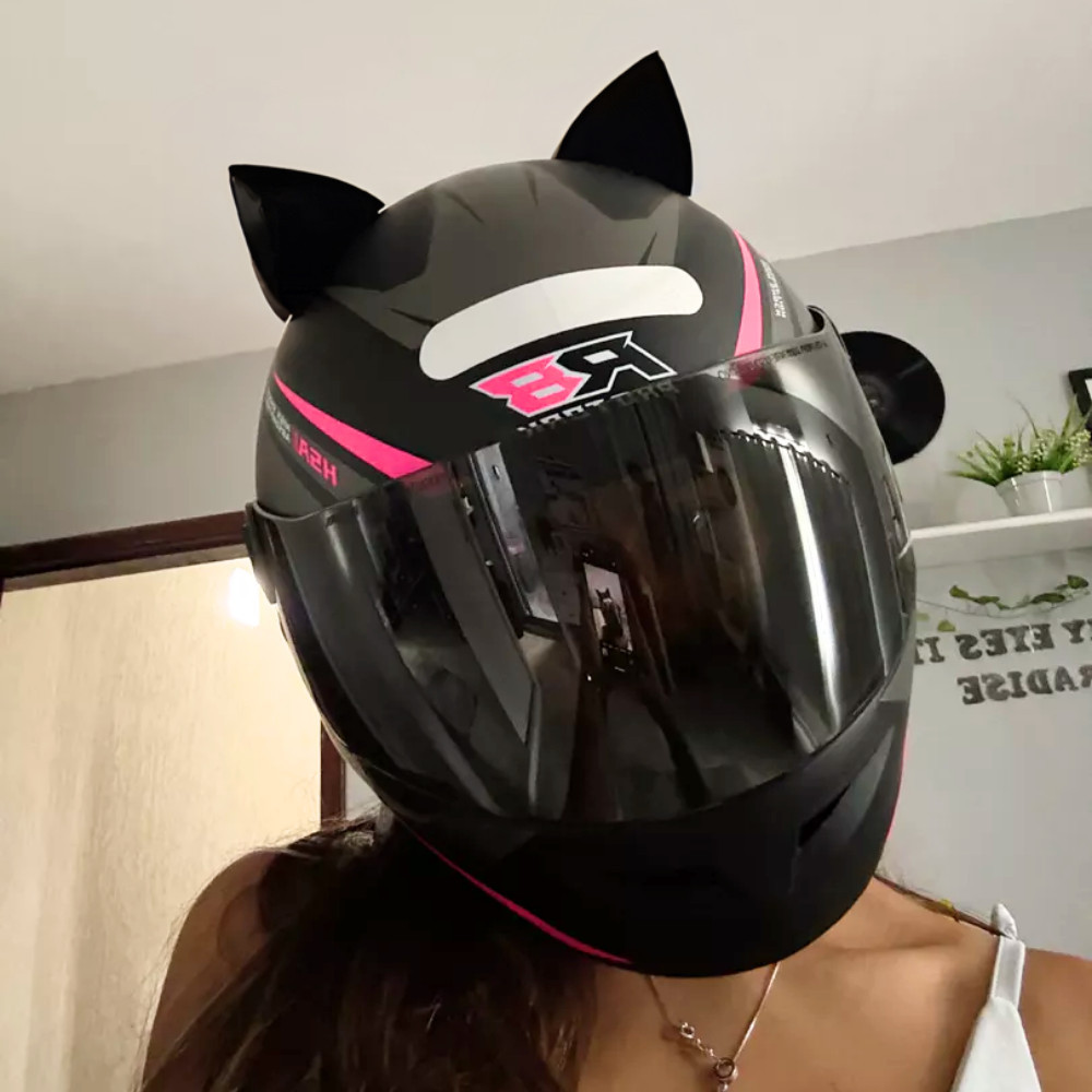 Orelha De Gato Gatinho Acessório Moto Bike Fixar Capacete Dupla Face Decoração Resistente Orelinha em Oferta na Shopee