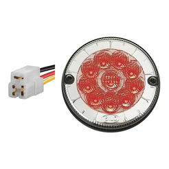Lanterna Traseira 125mm Ônibus Caminhão Carreta 10 LED CR/VM 24V + Conector