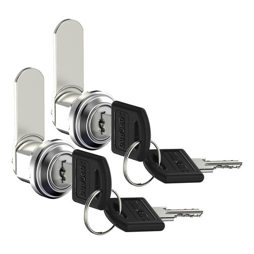2 Fechadura Fecho Lingueta C/ Chave Porta Armário Aço 4511