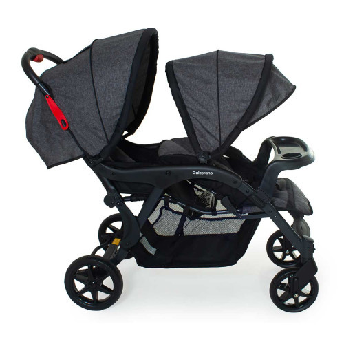 Carrinho Bebê Gemeos Doppio Galzerano Grafite Carrinho Bebê Gemeos Doppio Galzerano Grafite
