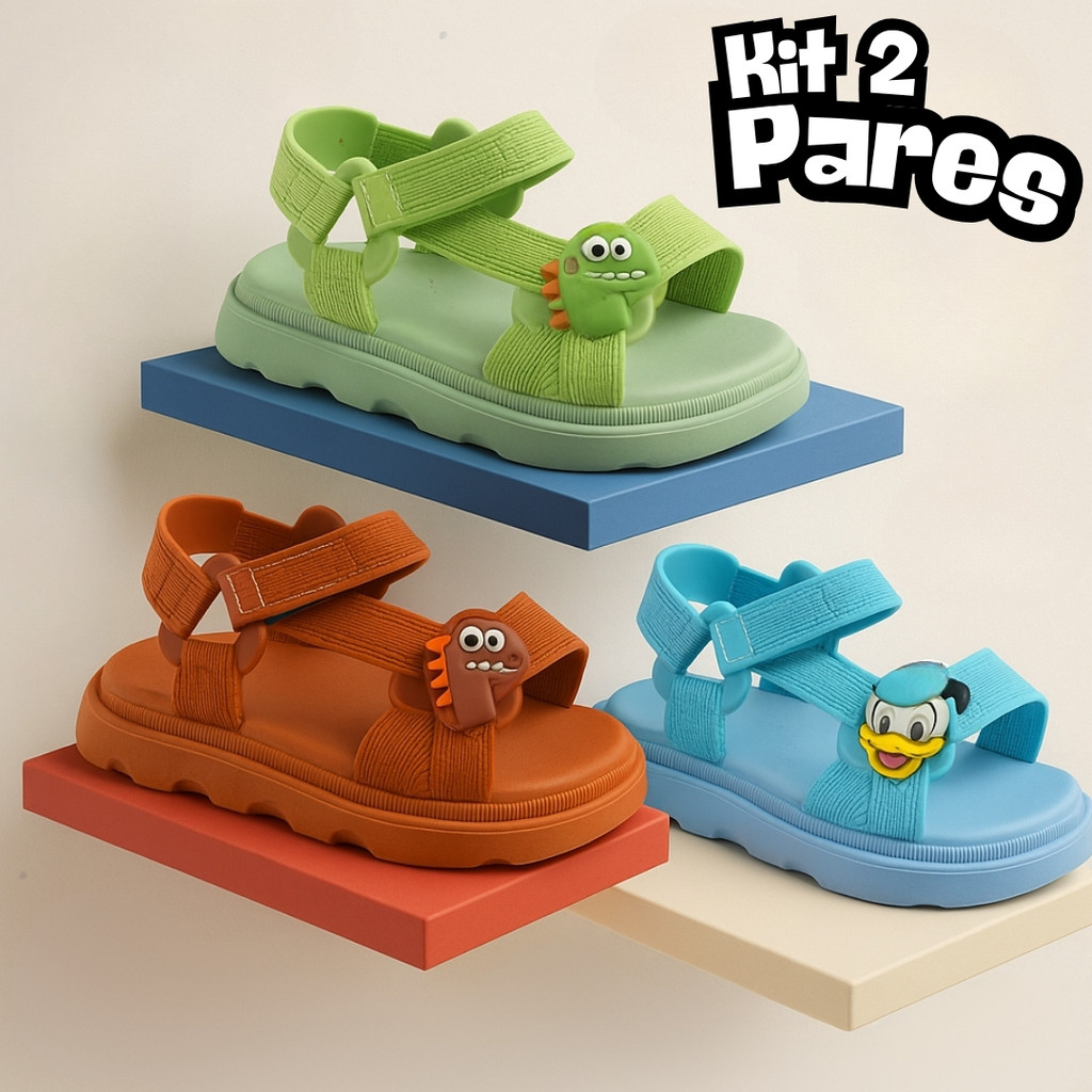 Kit 2 Pares Sandália Baby Papete Mini Bebê Menino Confortável Leve Lançamento Exclusivo em Oferta na Shopee
