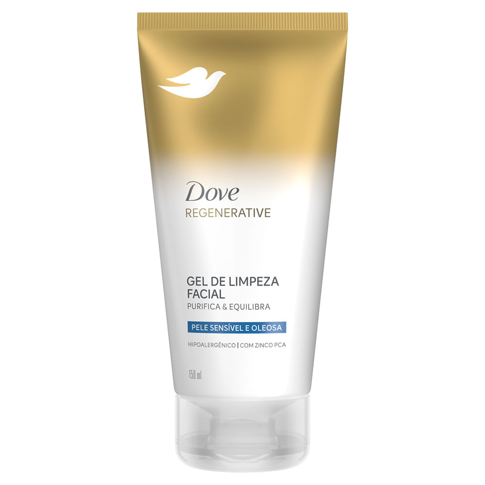 Gel de Limpeza Facial Dove Regenerative Pele Sensível e Oleosa 150ml - Beauty