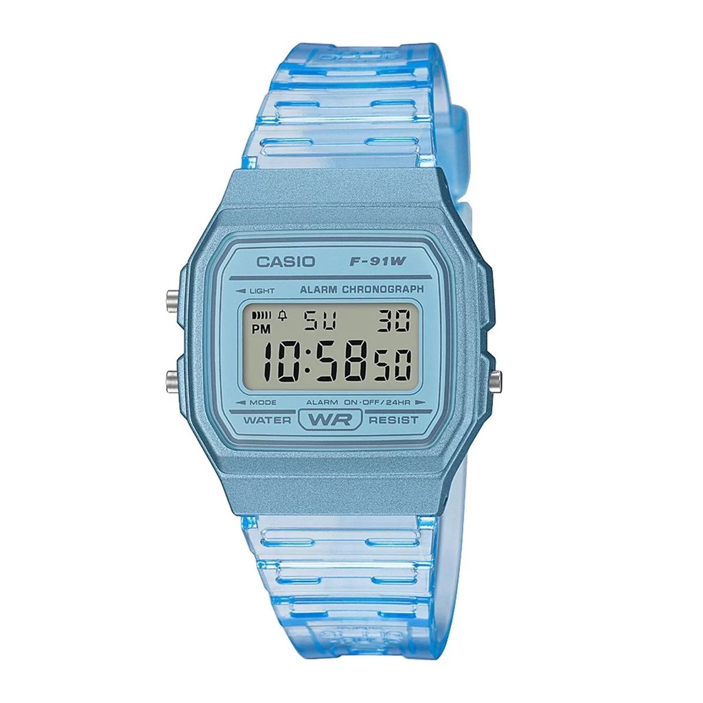 Relógio Casio Vintage Digital F-91WS-2DF Azul em Oferta na Shopee