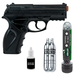 Kit Pistola de Pressão CO2 Rossi C11 6mm - C/ Esferas, Cilindros e Óleo