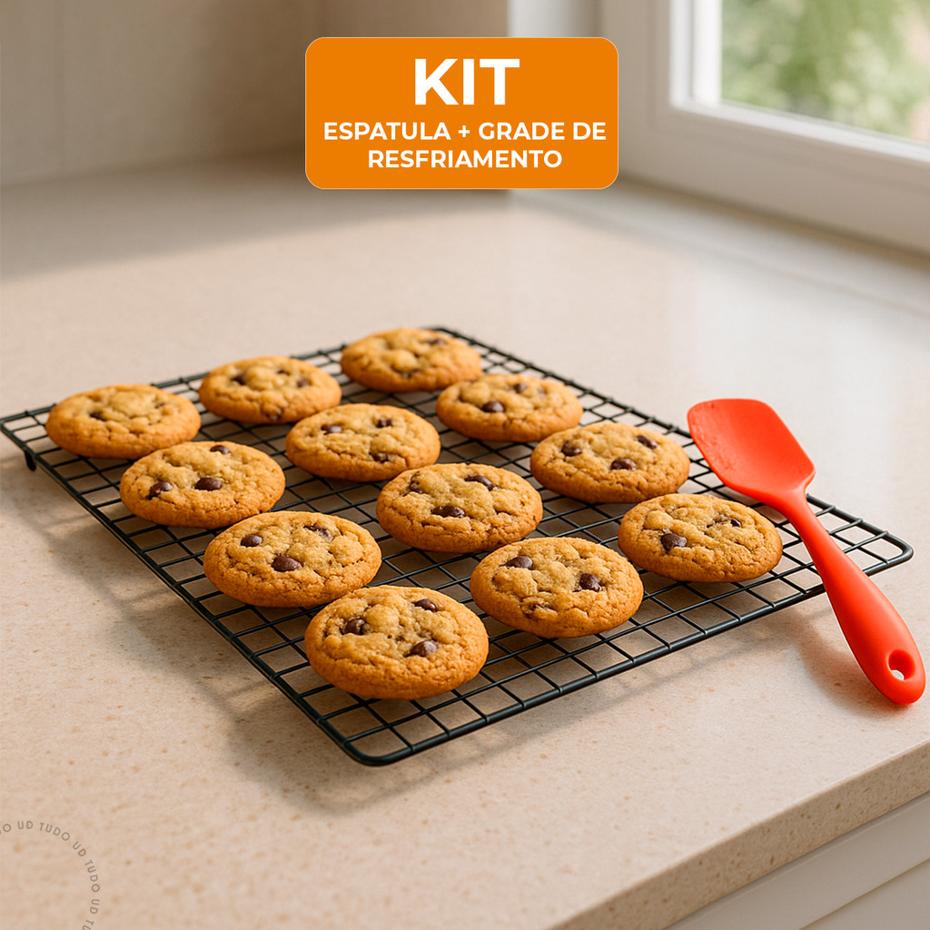 Kit Confeiteiro Grade De Resfriamento + Espátulas De Silicone Pão Duro Artigos de Cozinha