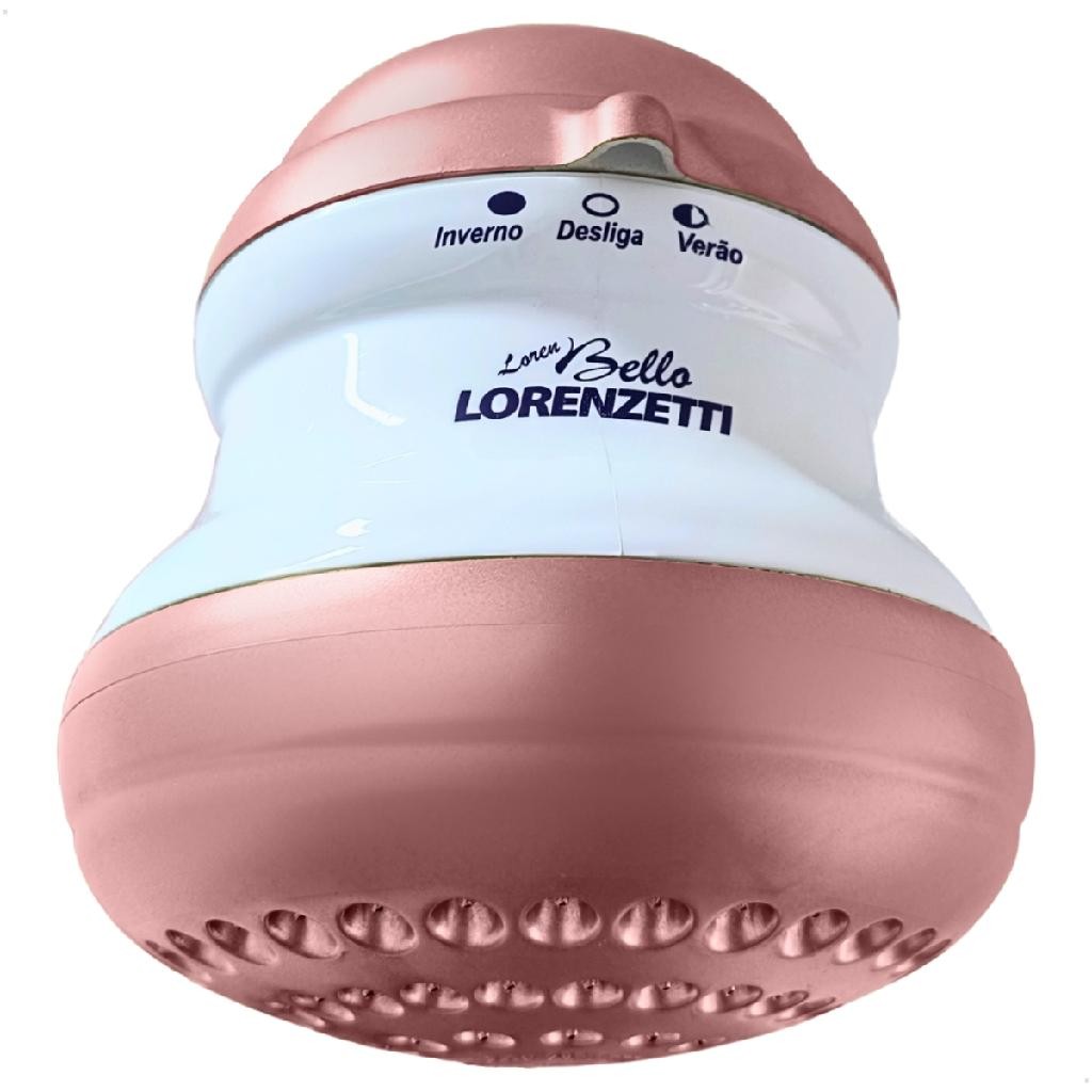 Chuveiro Elétrico Loren Bello 220v 5500w Branco E Rose Gold Crie Construa