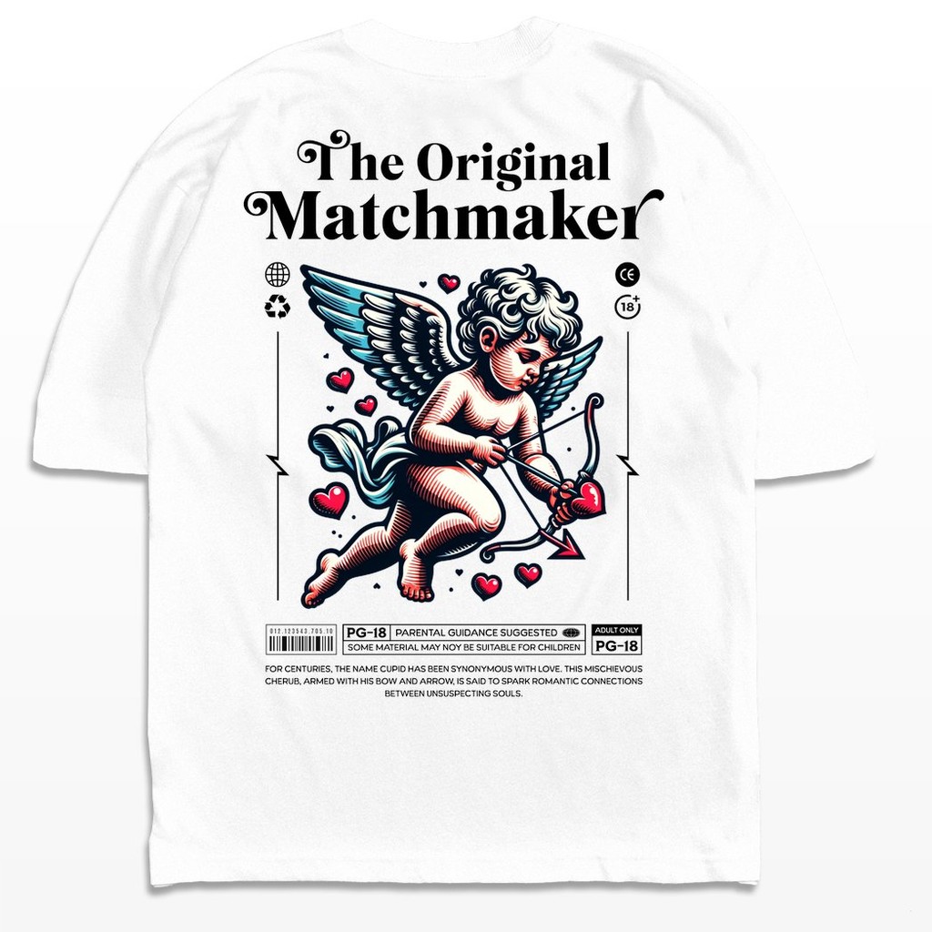 Camiseta Oversized Vintage Cute Cupid Streetwear Streetwear Harajuku Aesthetic Camisa Unissex
