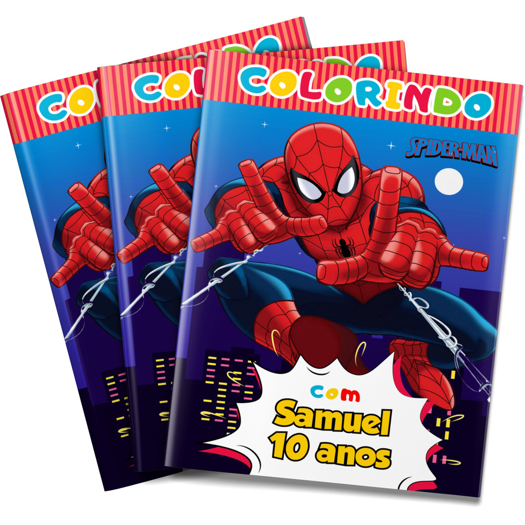 Livro de colorir Homem-Aranha Lembrancinha personalizada