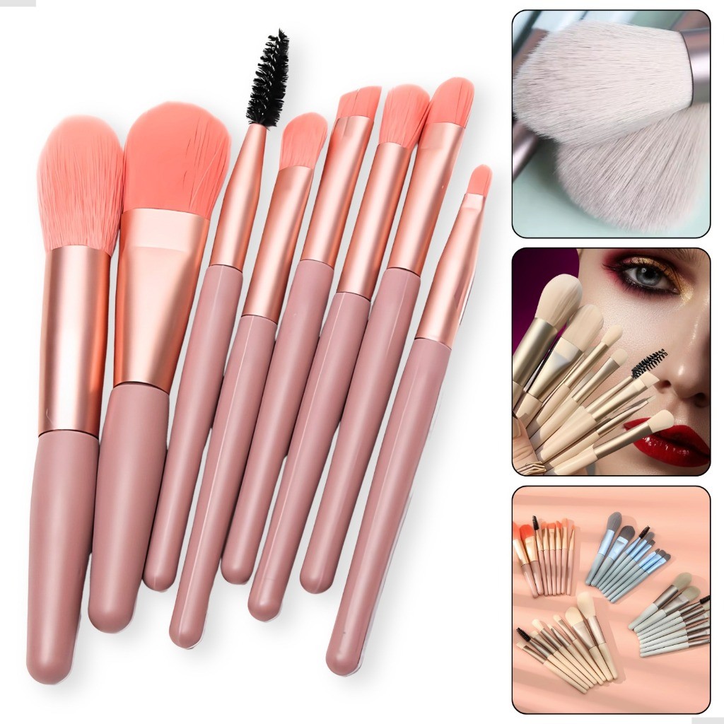 Kits de 8 mini Conjunto De Pincéis De Maquiagem