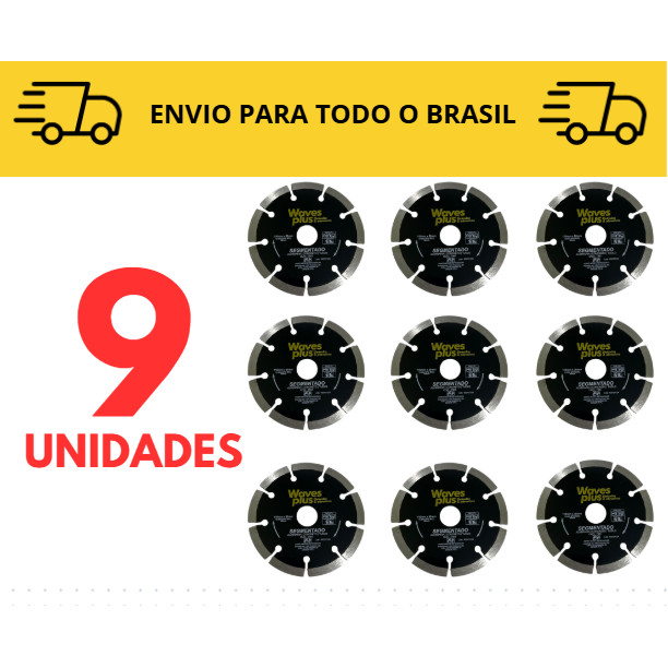 Kit 3 a 10 unidades disco de corte / diamantado / segmentado / construção / 110mm / Serra marmore