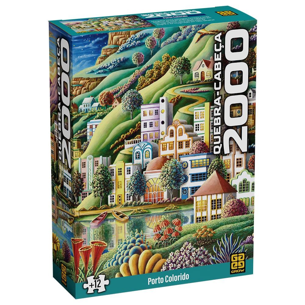 Quebra-Cabeça 2000 peças Porto Colorido em Oferta na Shopee