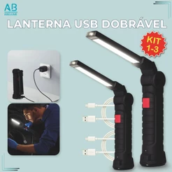 Lanterna Portátil Dobravél de Trabalho de Reparo Pro e Lite com Ímã Led Multifuncional Bivolt