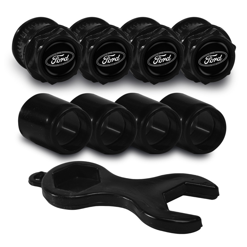 Tampa Bico Valvula Antifurto Pneu Capa Preto Emblema Ford Preto em Oferta na Shopee