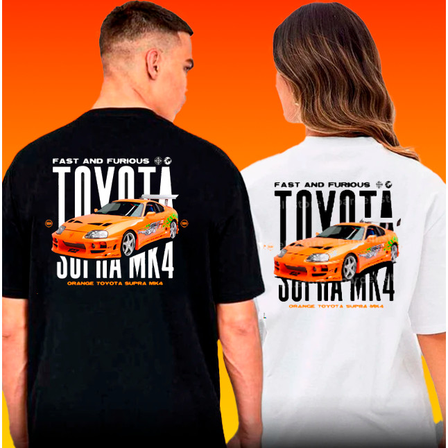 Camisa Unissex Carro Camiseta Estampada Toyota Supra MK4 Fast & Furious Leve Algodão 100%