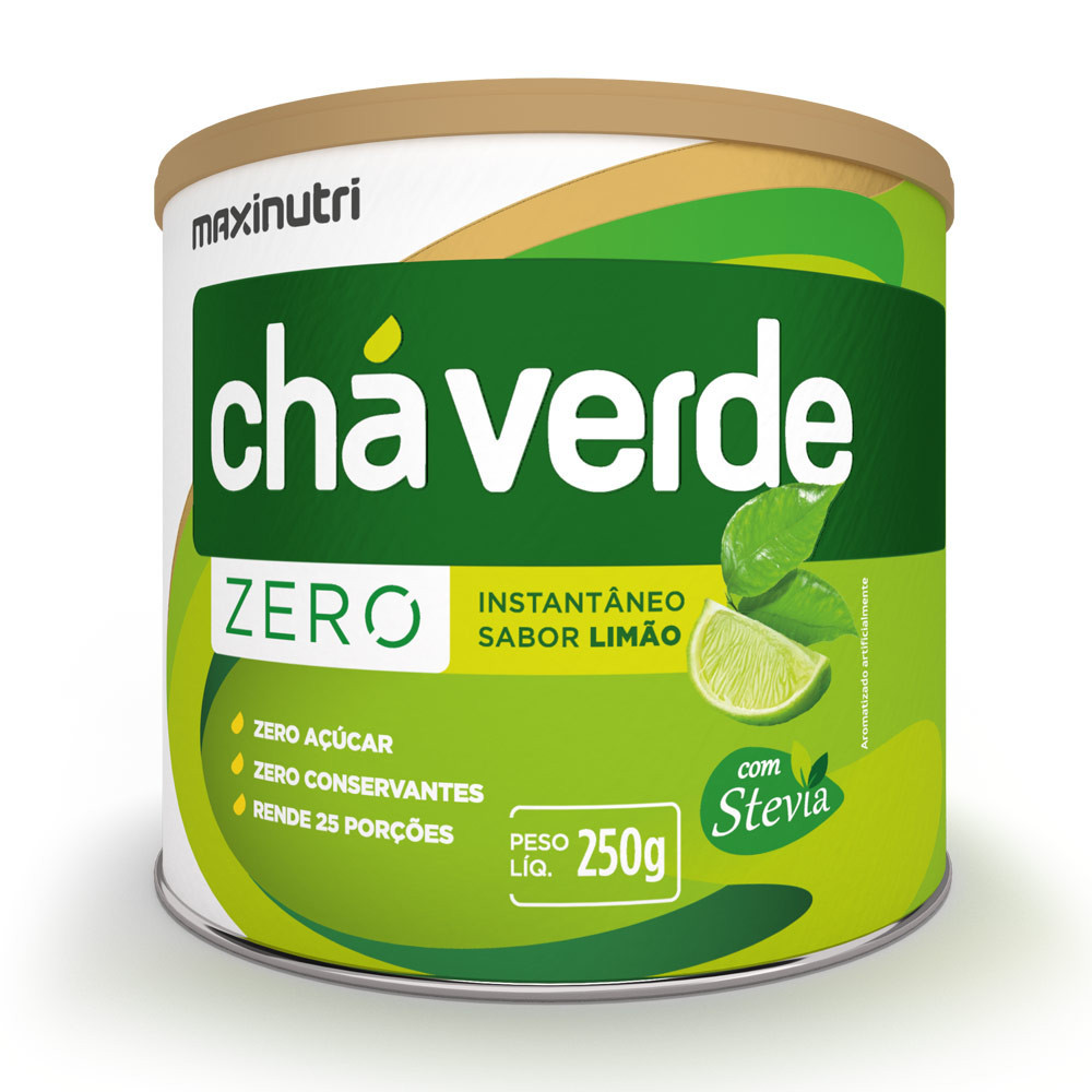 Chá Verde Solúvel Lata 250g Zero Calorias Limão Maxinutri em Oferta na Shopee