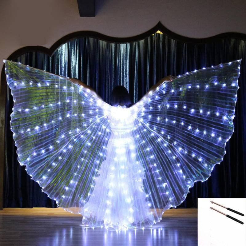 Dança Acessório Led Isis Barriga Borboleta Asas Adulto Festa Fantasia